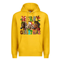 Lemon Merry christmas horses Premium Hoodie - FaDigitalArtStudio