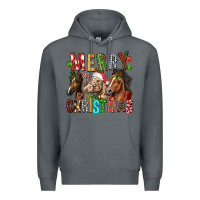 Rock Merry christmas horses Premium Hoodie - FaDigitalArtStudio