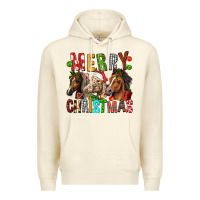 Sandshell Merry christmas horses Premium Hoodie - FaDigitalArtStudio
