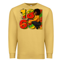Antique Gold 1865 Juneteenth afro woman Premium Sweatshirt - RanaPortraitStore