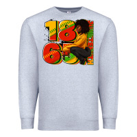 Heather Grey 1865 Juneteenth afro woman Premium Sweatshirt - RanaPortraitStore