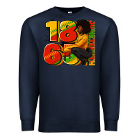 Navy 1865 Juneteenth afro woman Premium Sweatshirt - RanaPortraitStore
