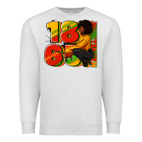 Oatmeal Heather 1865 Juneteenth afro woman Premium Sweatshirt - RanaPortraitStore