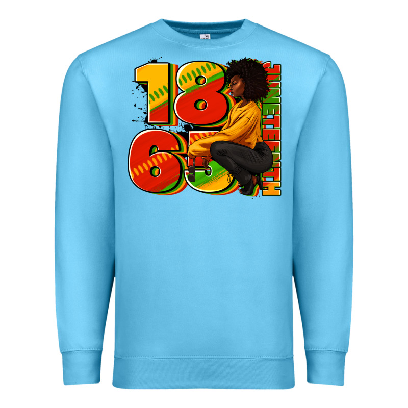 1865 Juneteenth Afro Woman Premium Sweatshirt by RanaPortraitStore | Teevron
