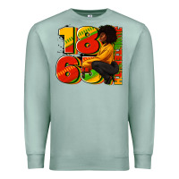 Seafoam 1865 Juneteenth afro woman Premium Sweatshirt - RanaPortraitStore
