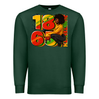 Sports Green 1865 Juneteenth afro woman Premium Sweatshirt - RanaPortraitStore