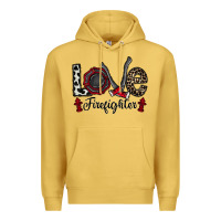 Antique Gold love firefighter Premium Hoodie - CowhideDigitalArt