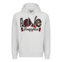 Dove Grey love firefighter Premium Hoodie - CowhideDigitalArt