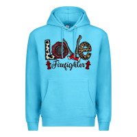 Ocean Blue love firefighter Premium Hoodie - CowhideDigitalArt