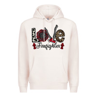 Pale Pink love firefighter Premium Hoodie - CowhideDigitalArt