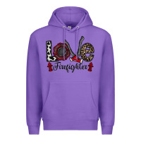Purple love firefighter Premium Hoodie - CowhideDigitalArt