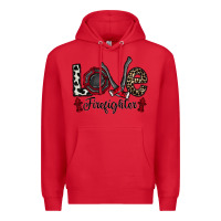 Red love firefighter Premium Hoodie - CowhideDigitalArt