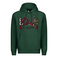 Sports Green love firefighter Premium Hoodie - CowhideDigitalArt