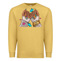Antique Gold Afro woman nail art Premium Sweatshirt - RanaPortraitStore