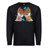 Black Afro woman nail art Premium Sweatshirt - RanaPortraitStore