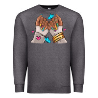 Charcoal Heather Afro woman nail art Premium Sweatshirt - RanaPortraitStore