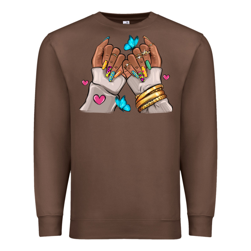 Afro Woman Nail Art Premium Sweatshirt by RanaPortraitStore | Teevron
