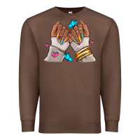 Chestnut Afro woman nail art Premium Sweatshirt - RanaPortraitStore