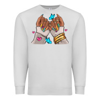 Dove Grey Afro woman nail art Premium Sweatshirt - RanaPortraitStore