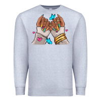 Heather Grey Afro woman nail art Premium Sweatshirt - RanaPortraitStore