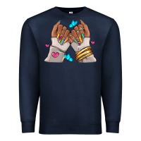 Navy Afro woman nail art Premium Sweatshirt - RanaPortraitStore
