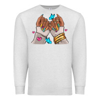 Oatmeal Heather Afro woman nail art Premium Sweatshirt - RanaPortraitStore