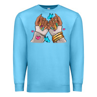 Ocean Blue Afro woman nail art Premium Sweatshirt - RanaPortraitStore