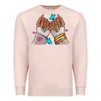 Pale Pink Afro woman nail art Premium Sweatshirt - RanaPortraitStore