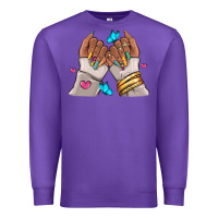 Purple Afro woman nail art Premium Sweatshirt - RanaPortraitStore