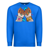 True Royal Afro woman nail art Premium Sweatshirt - RanaPortraitStore