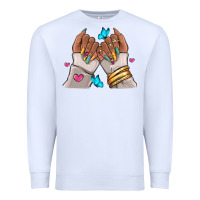White Afro woman nail art Premium Sweatshirt - RanaPortraitStore