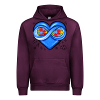 Mauve Wine infinity heart autism awareness Urban Hoodie - JahusDesignShop