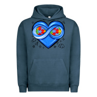 Pigment Midnight Navy infinity heart autism awareness Urban Hoodie - JahusDesignShop
