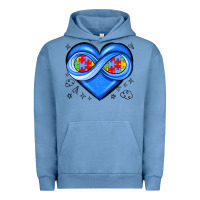 Pigment Pebble Blue infinity heart autism awareness Urban Hoodie - JahusDesignShop