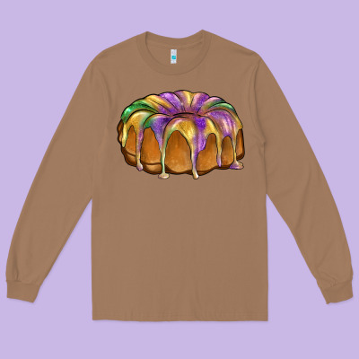 King Cake Long Sleeve Tee Designed By Barkaloodesign