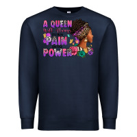 Navy A queen will always turn pain into power Premium Sweatshirt - RanaPortraitStore