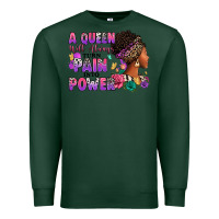 Sports Green A queen will always turn pain into power Premium Sweatshirt - RanaPortraitStore