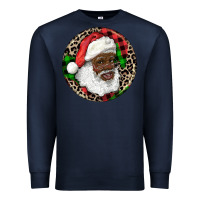 Navy Afro Santa Christmas Premium Sweatshirt - RanaPortraitStore