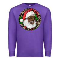 Purple Afro Santa Christmas Premium Sweatshirt - RanaPortraitStore