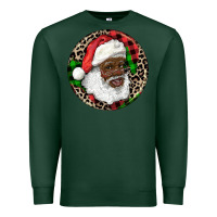 Sports Green Afro Santa Christmas Premium Sweatshirt - RanaPortraitStore