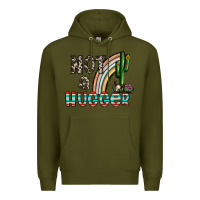 Army Green not a hugger Premium Hoodie - CowhideDigitalArt