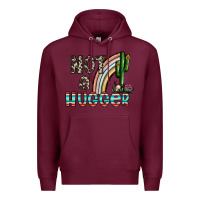 Burgundy not a hugger Premium Hoodie - CowhideDigitalArt