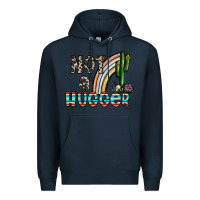 Navy not a hugger Premium Hoodie - CowhideDigitalArt
