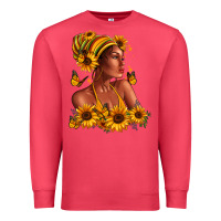 Cardinal Afro American woman sunflowers Premium Sweatshirt - RanaPortraitStore