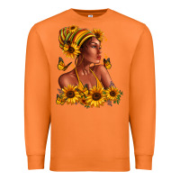 Carrot Afro American woman sunflowers Premium Sweatshirt - RanaPortraitStore