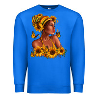 True Royal Afro American woman sunflowers Premium Sweatshirt - RanaPortraitStore
