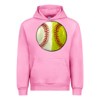 Fuchsia Pink half baseball softball Urban Hoodie - JahusDesignShop