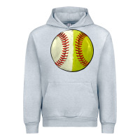Heather Grey half baseball softball Urban Hoodie - JahusDesignShop