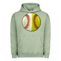 Pigment Oil Green half baseball softball Urban Hoodie - JahusDesignShop