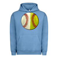 Pigment Pebble Blue half baseball softball Urban Hoodie - JahusDesignShop